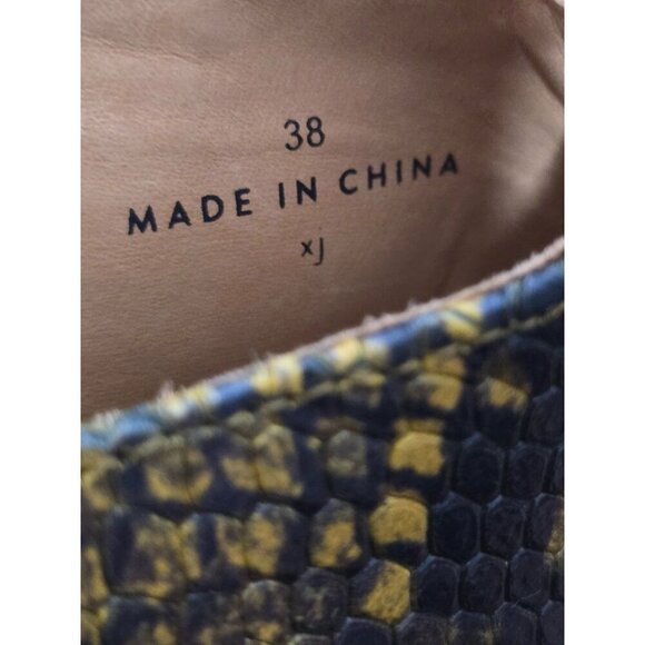 Joie Rines Pump Mustard Yellow Python Snakeskin sz 38 - Picture 9 of 13